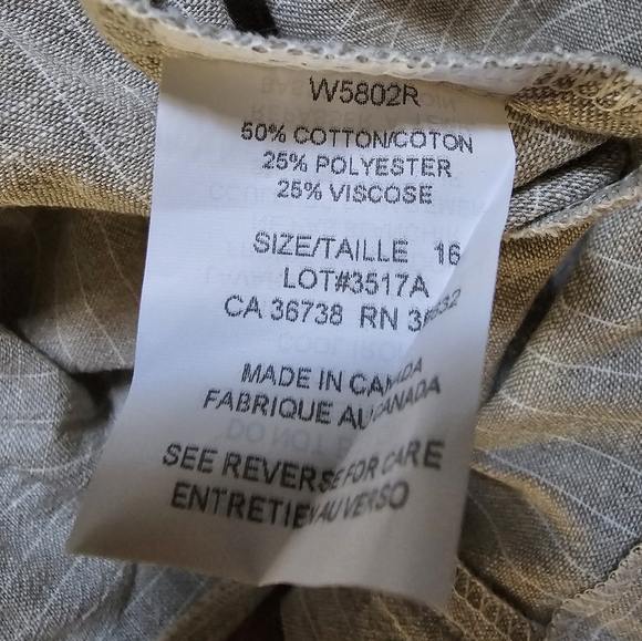 Urban Haggar Wide Leg Oatmeal White Stripe Thin Cotton Blend Pant Plus 16 Earthy - Picture 5 of 5